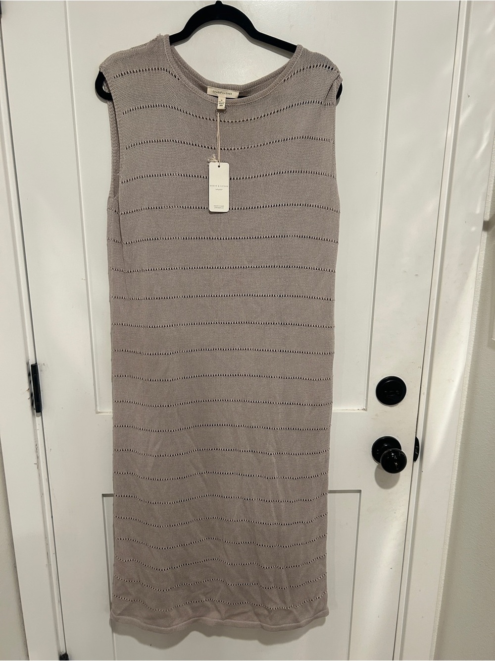 Grade & Gather Knit Midi Dress in Taupe size medium